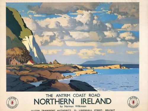 Antrim Coast Road, Northern Ireland travel poster