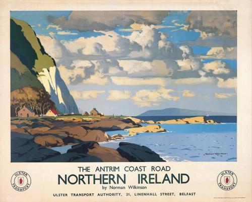 Antrim Coast Road, Northern Ireland travel poster