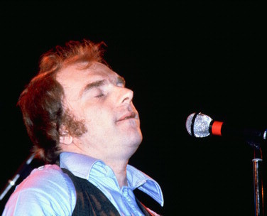 Van Morrison photo - eyes closed near microphone