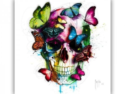 Souls Colours (Painting of coloured skull with butterflies)