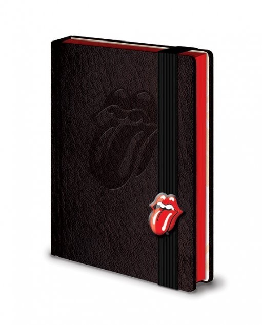 Rolling Stones Lips and Tongue Black A5 Premium Notebook