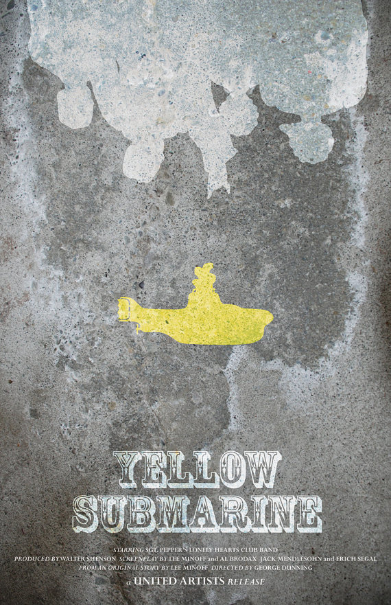 Yellow Submarine movie poster print