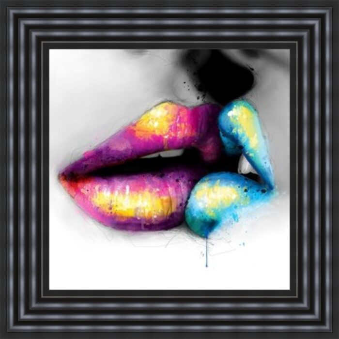Sweetness lips kissing with a black frame